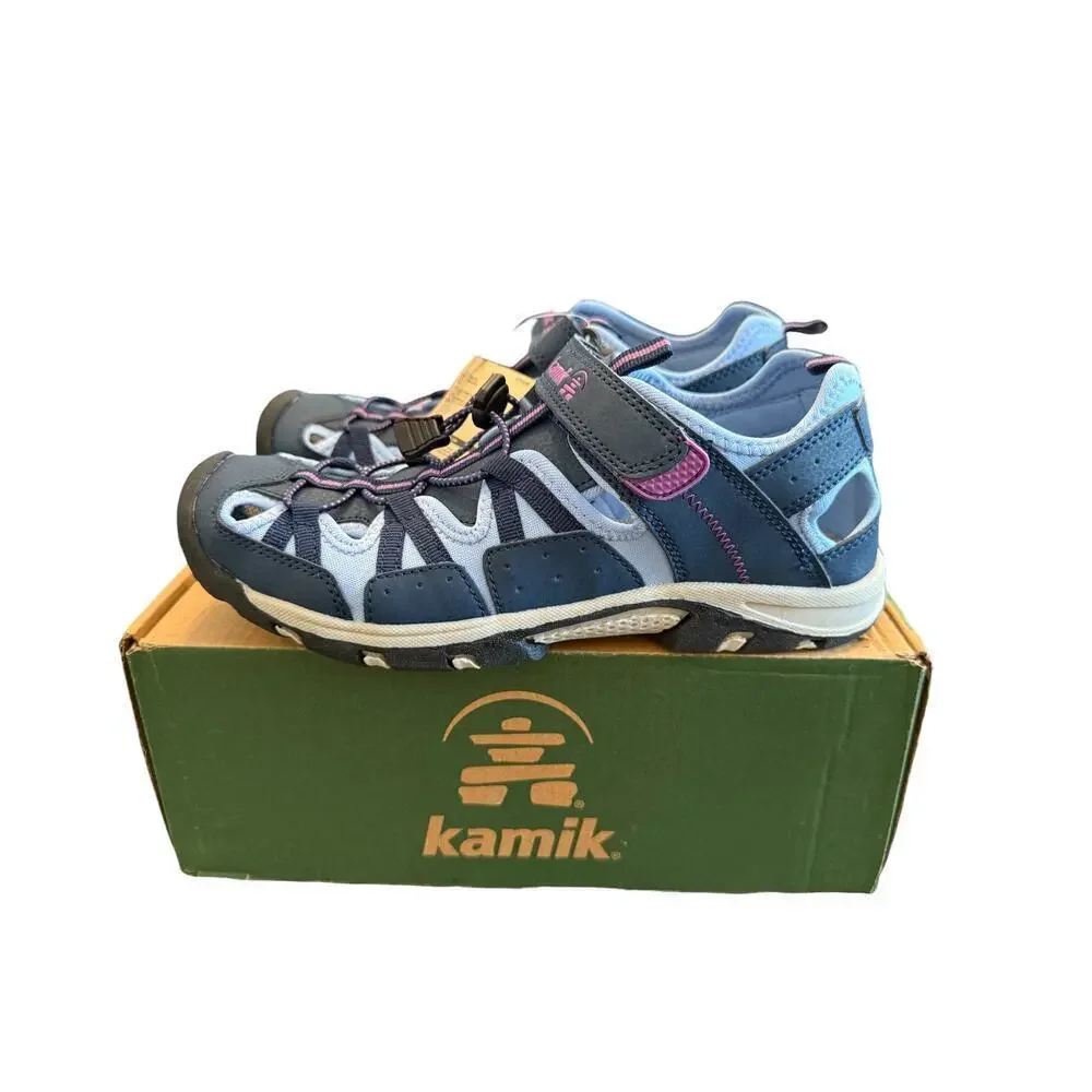 Kamik Boys Navy Wildcat Hiking Sandal Shoes Size 6